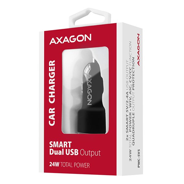 Axagon Pwc-5v5 24w Cargador De Coche 2x Port 2,4a