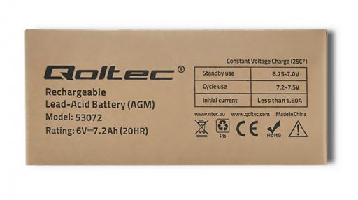 Qoltec Akumulator Agm 6v 7,2ah