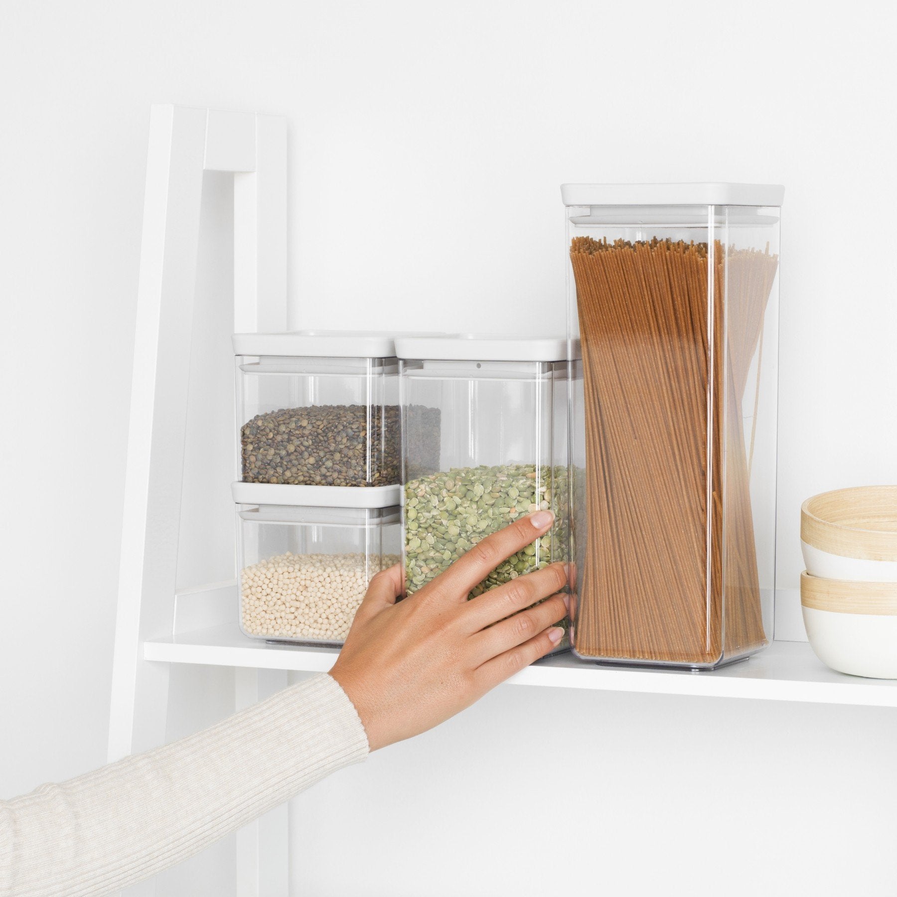 Bote Cuadrado 4x1 Brabantia Tasty+ Gris Claro