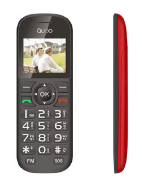 EAN 6944762700850 - Qubo D-1803 4,5 cm (1.77") Negro, Rojo Teléfono para personas mayores imagen 1