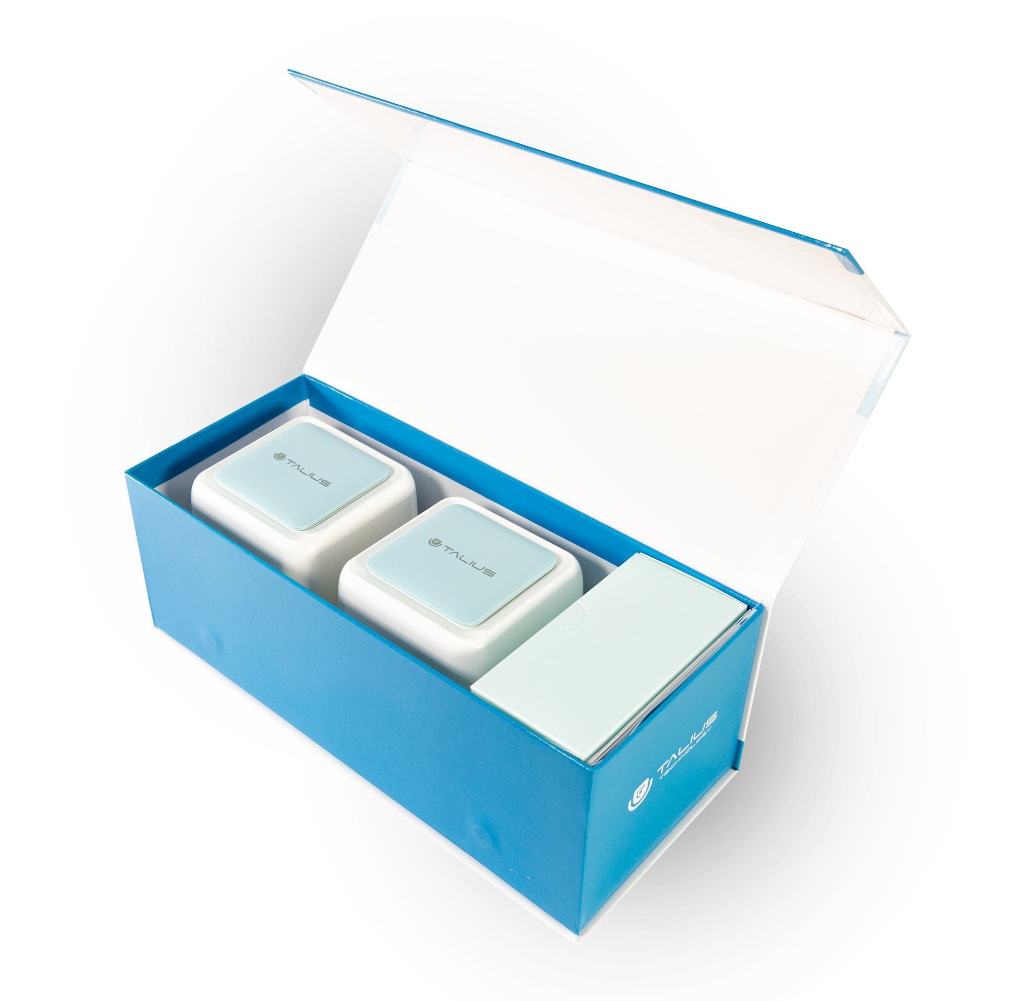 Talius Sistema Wifi Mesh Pack 2 Dispositivos Ac 1200 Gigalan Dual Band - Sensor Tactil - 1x Lan, 1x Wan - Color Blanco/Azul