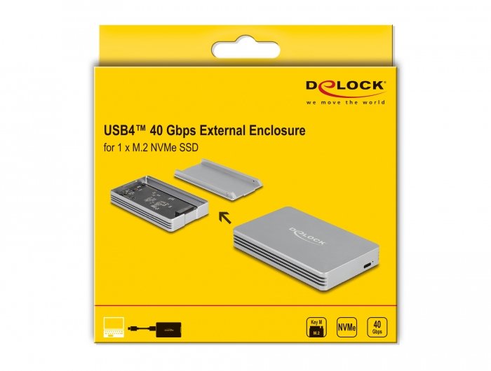 Delock Usb4 40 Gbps Gehäuse Para 1 X M.2 Nvme Ssd - Werkzeugfrei