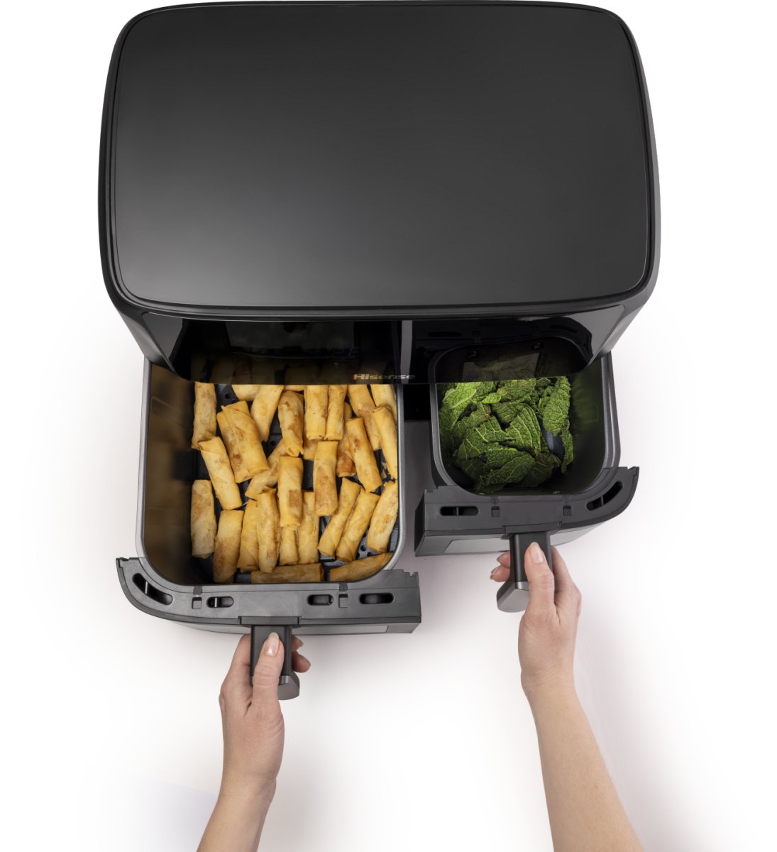 EAN 3838783014481 - Hisense HAF2700DCD Doble 11 L Independiente 2700 W Freidora de aire caliente Negro imagen 8