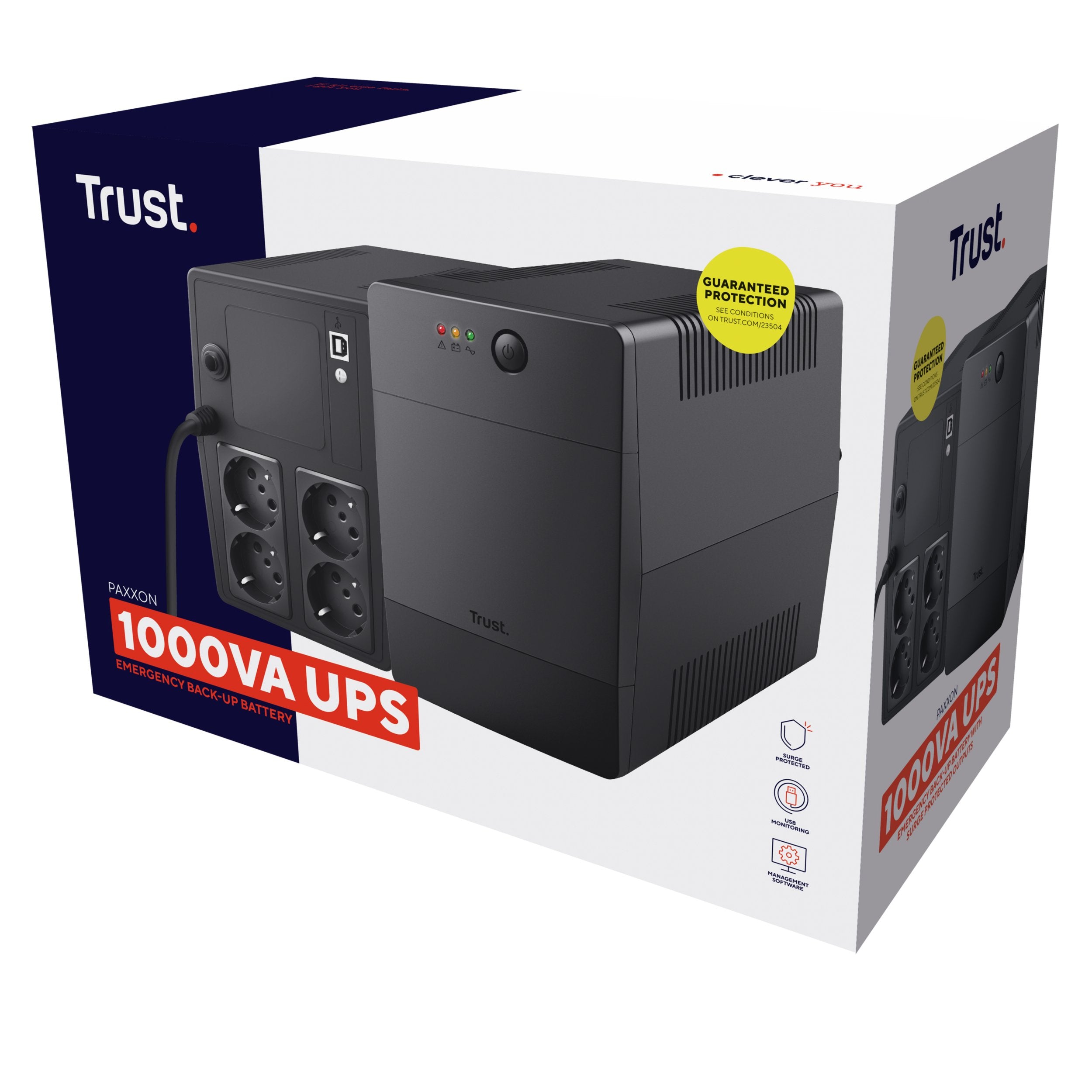 EAN 8713439235043 - Trust Paxxon sistema de alimentación ininterrumpida (UPS) 1 kVA 600 W 4 salidas AC imagen 5