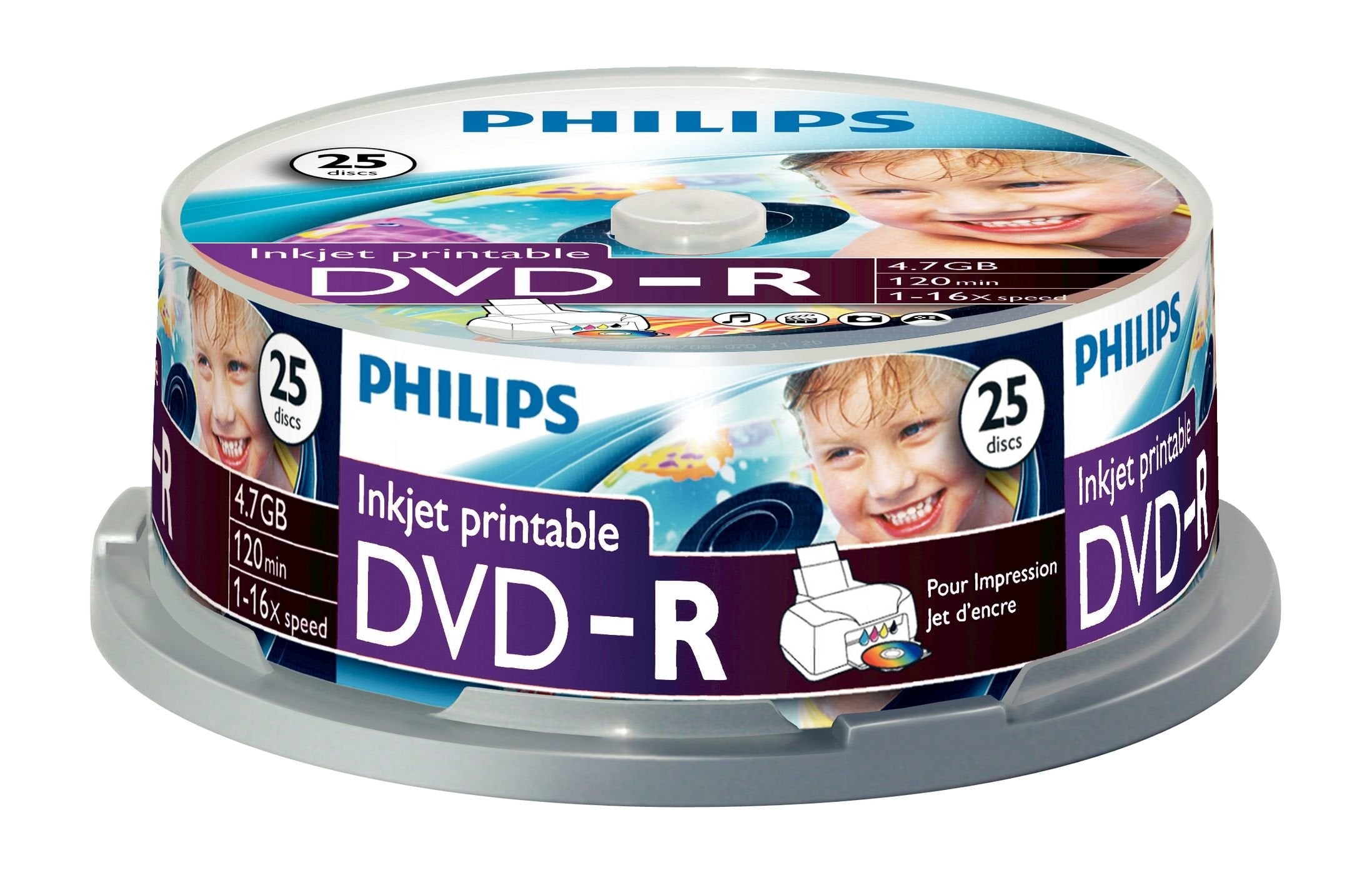 Philips Dvd-R 4,7gb 25pcs Spindel 16x Printable