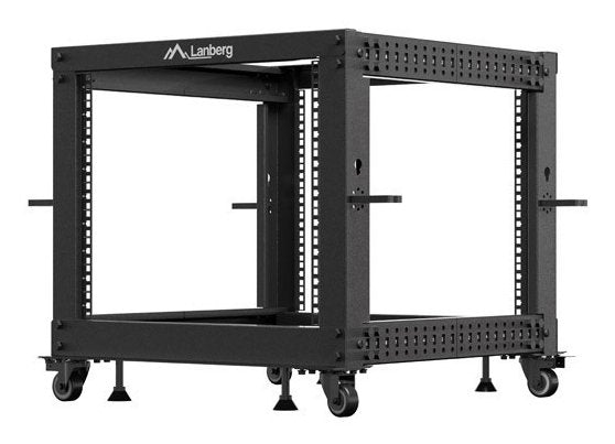 Armario Lanberg Abierto Rack 19" 9u 600x600 Ajustable Hasta 1100 Negro