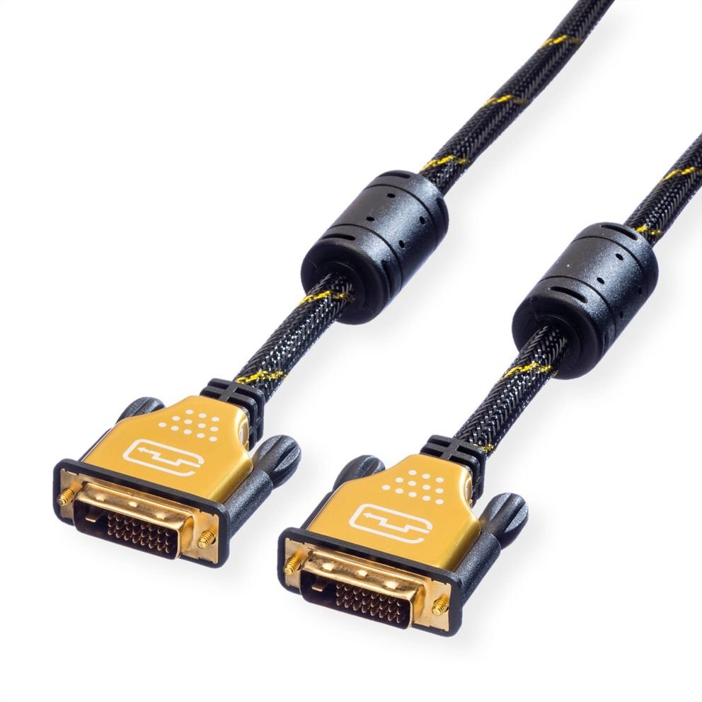 EAN 7611990194568 - ROLINE 11.04.5512 cable DVI 2 m DVI-D Negro, Oro imagen 1