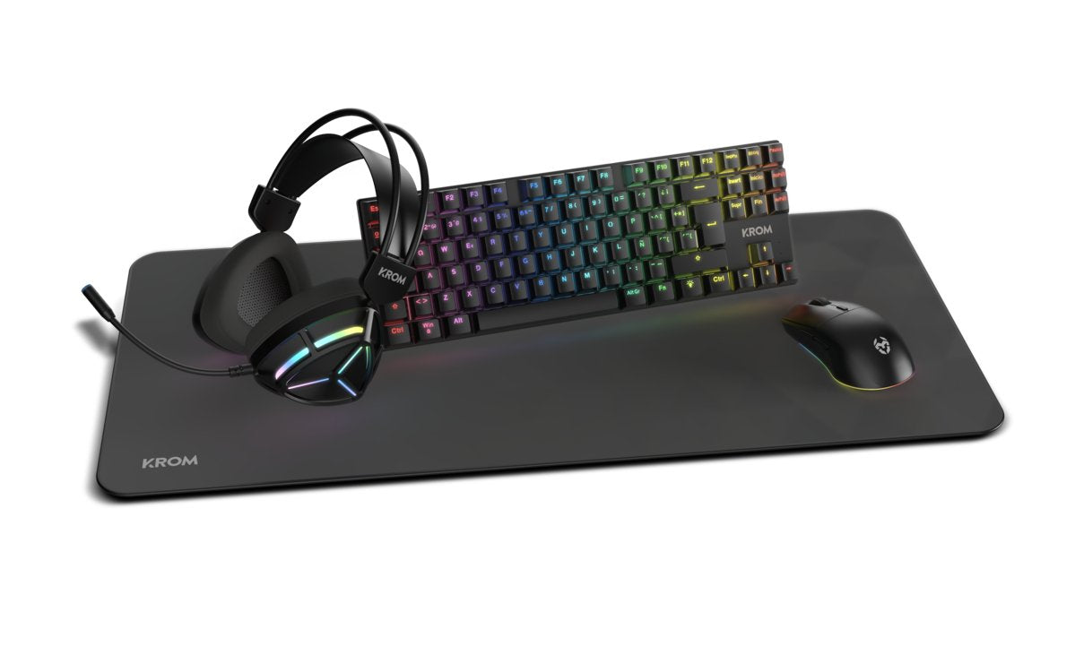 Krom Klass Pcombo Gaming 4 En 1 Rgb Negro