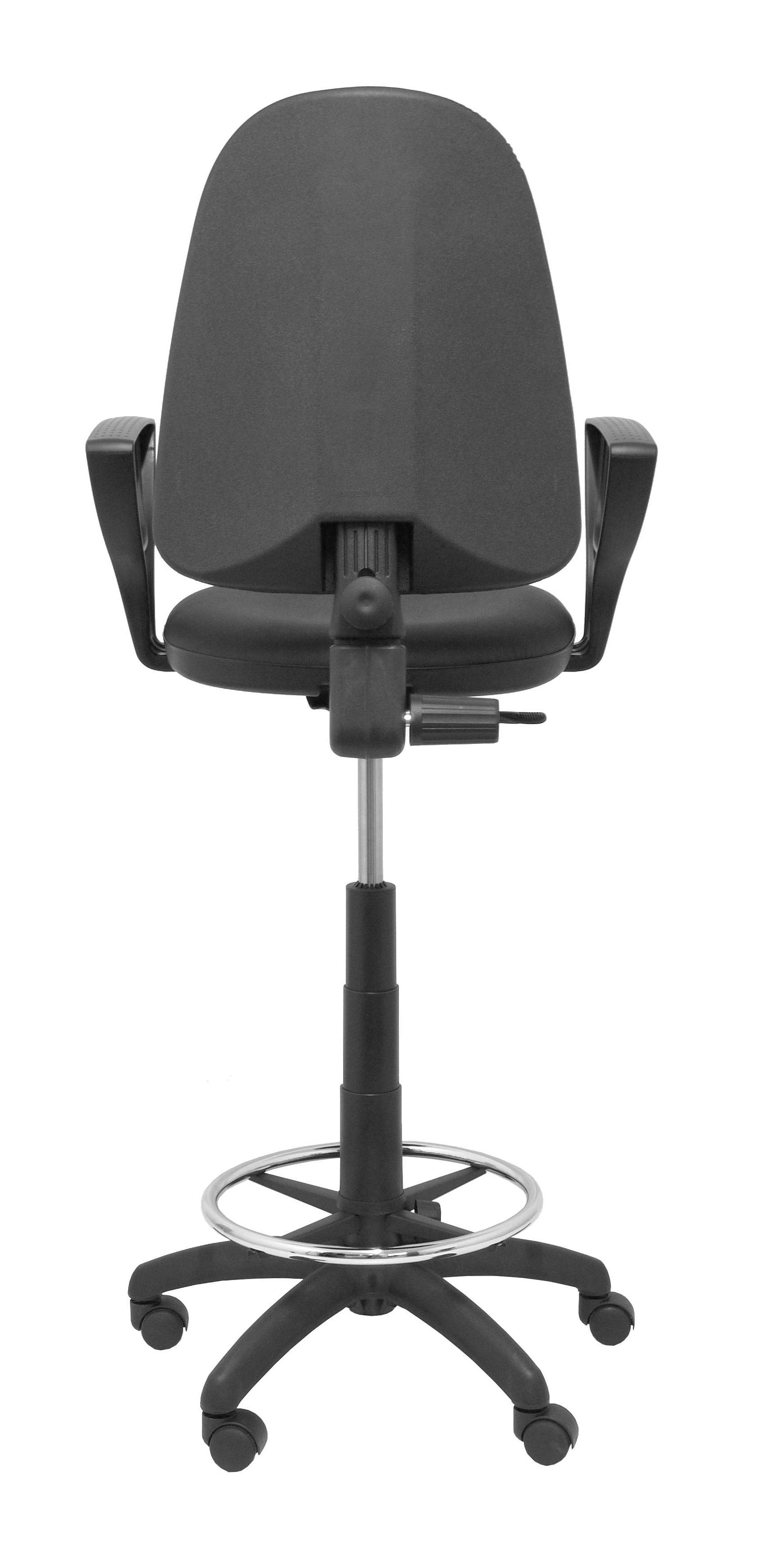 Taburete Ayna Similpiel Negro Con Brazos