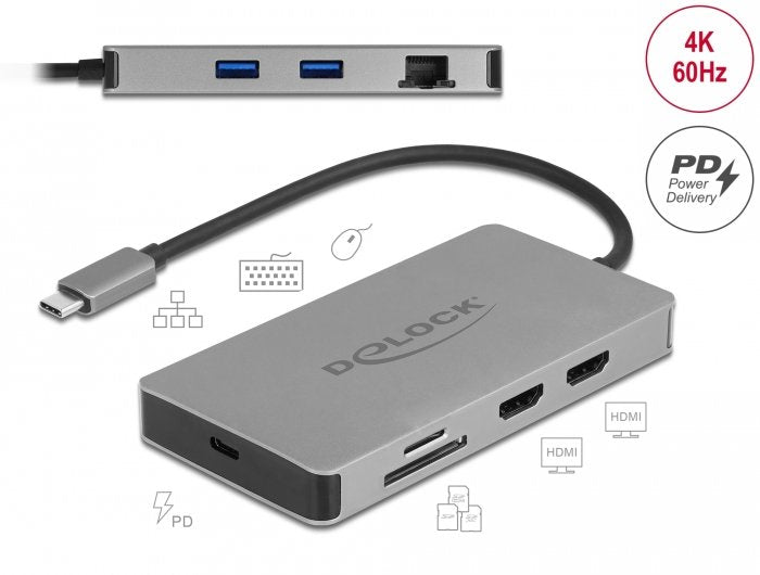 Delock Usb Tipo-C Dockingstation 4k - Dual Hdmi Mst / Usb 3.2