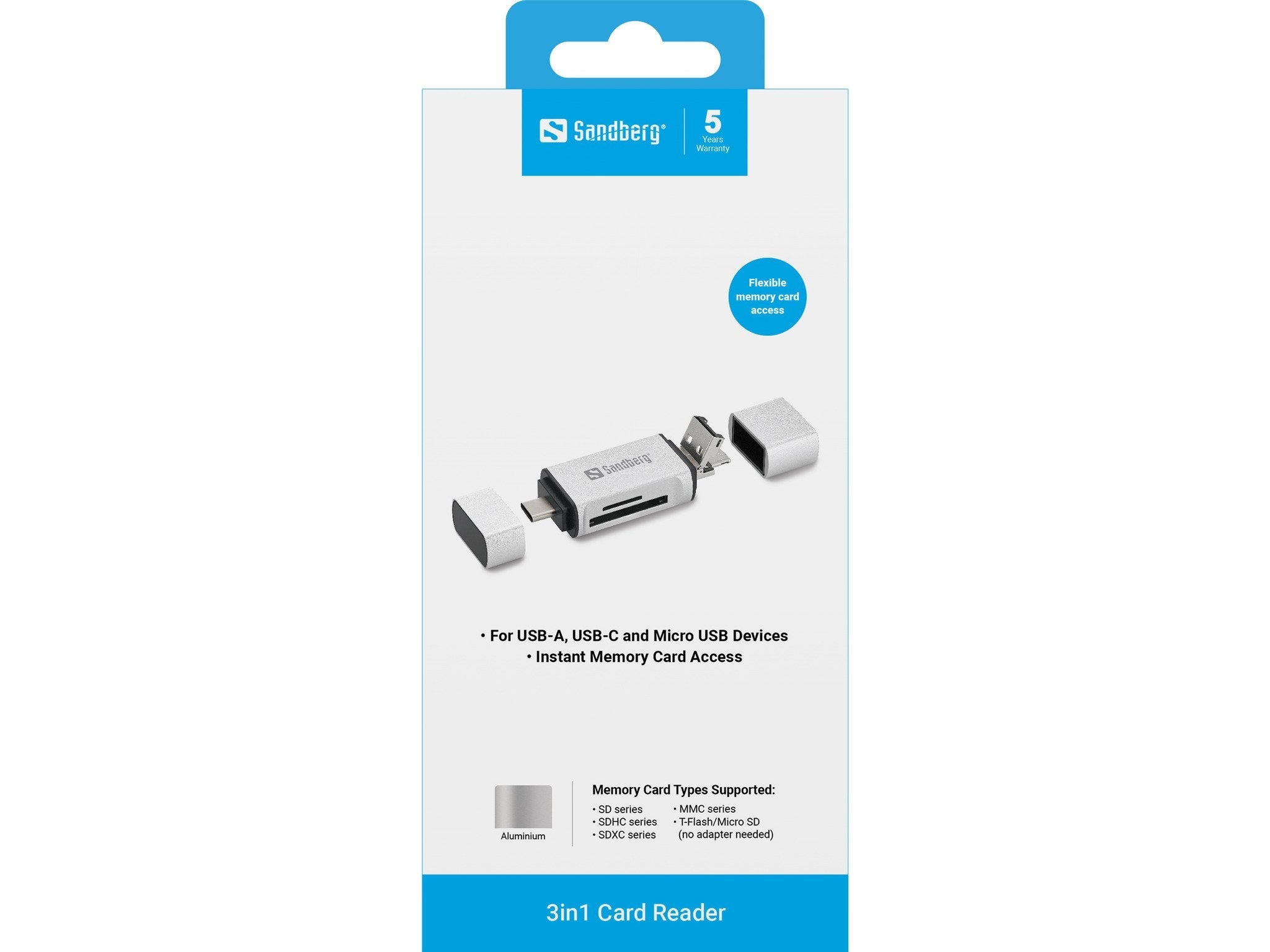 Lector De Tarjetas Externo Sandberg Card Reader Usb-C+Usb+Microusb