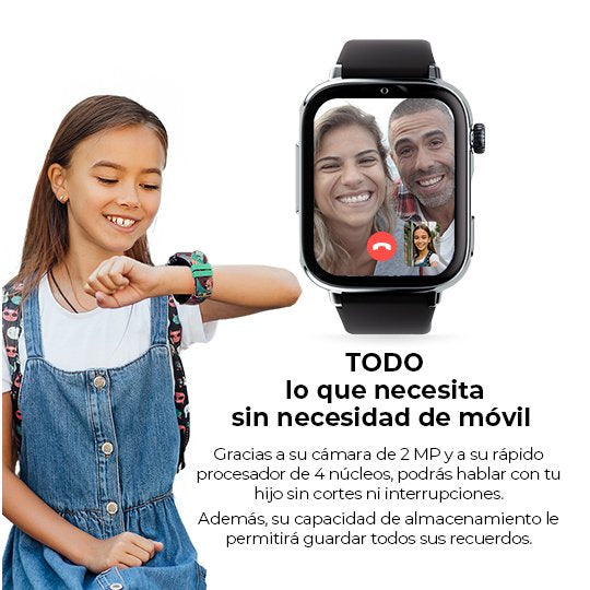 Savefamily Reloj Inteligente Infantil Savewatch Plus 2 - Pantalla Amoled - Carcasa Blanca - Correa Silicona Lollipop