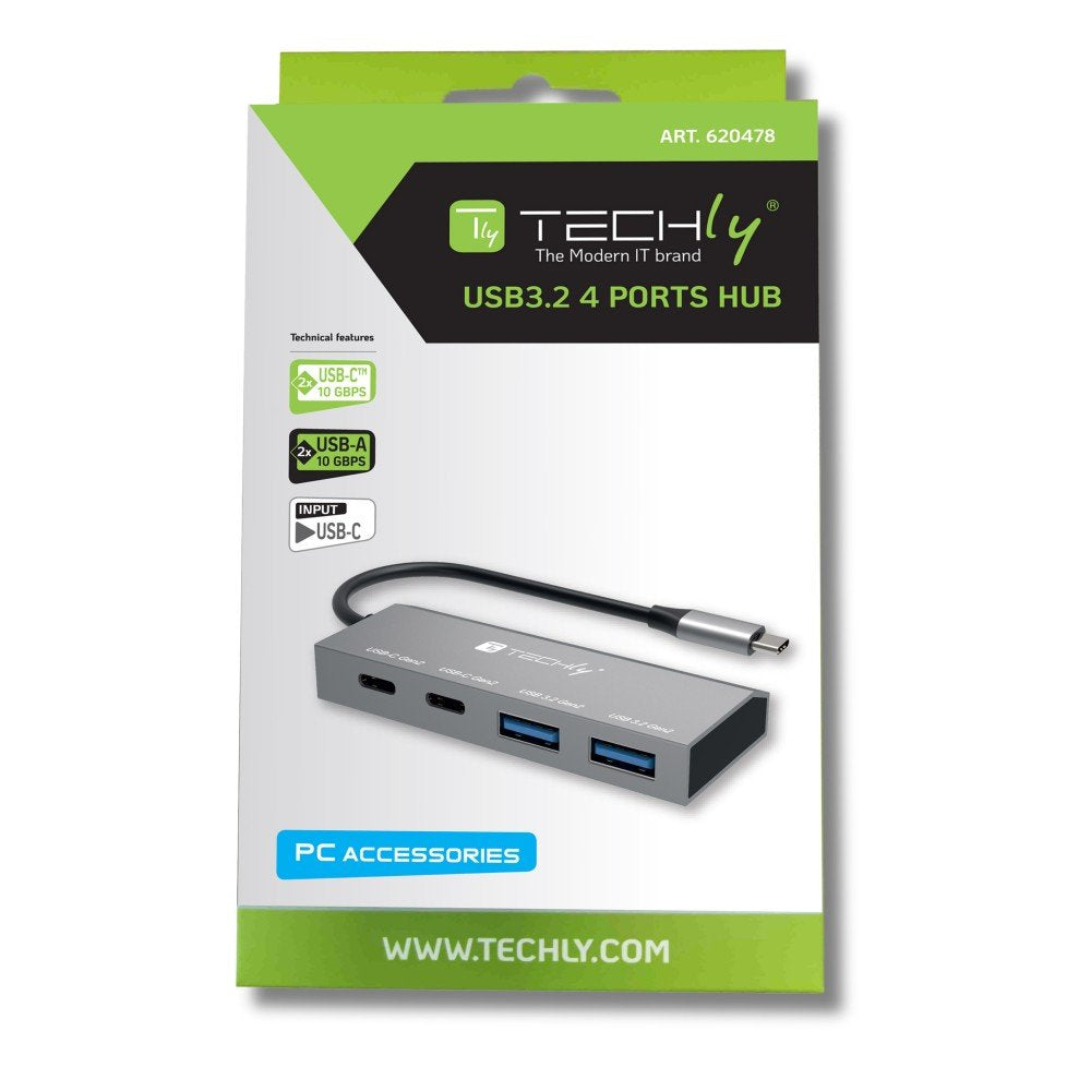 EAN 8058956620478 - Techly IUSB32C-HUB4AC2 base para portátil y replicador de puertos Alámbrico USB 3.2 Gen 1 (3.1 Gen 1) Typ imagen 2