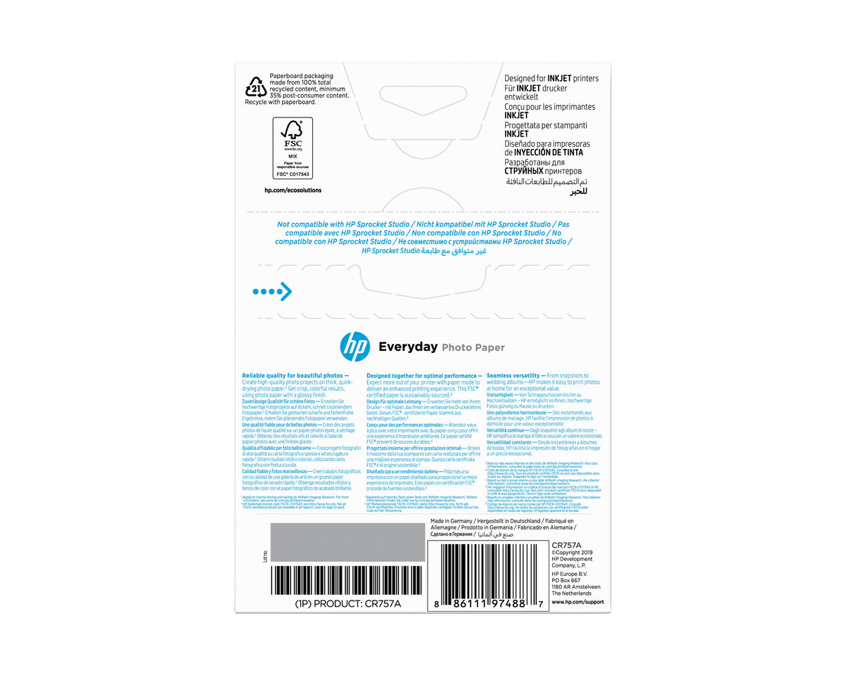 EAN 0886111974887 - HP Everyday Glossy Photo Paper-100 sht/10 x 15 cm imagen 7