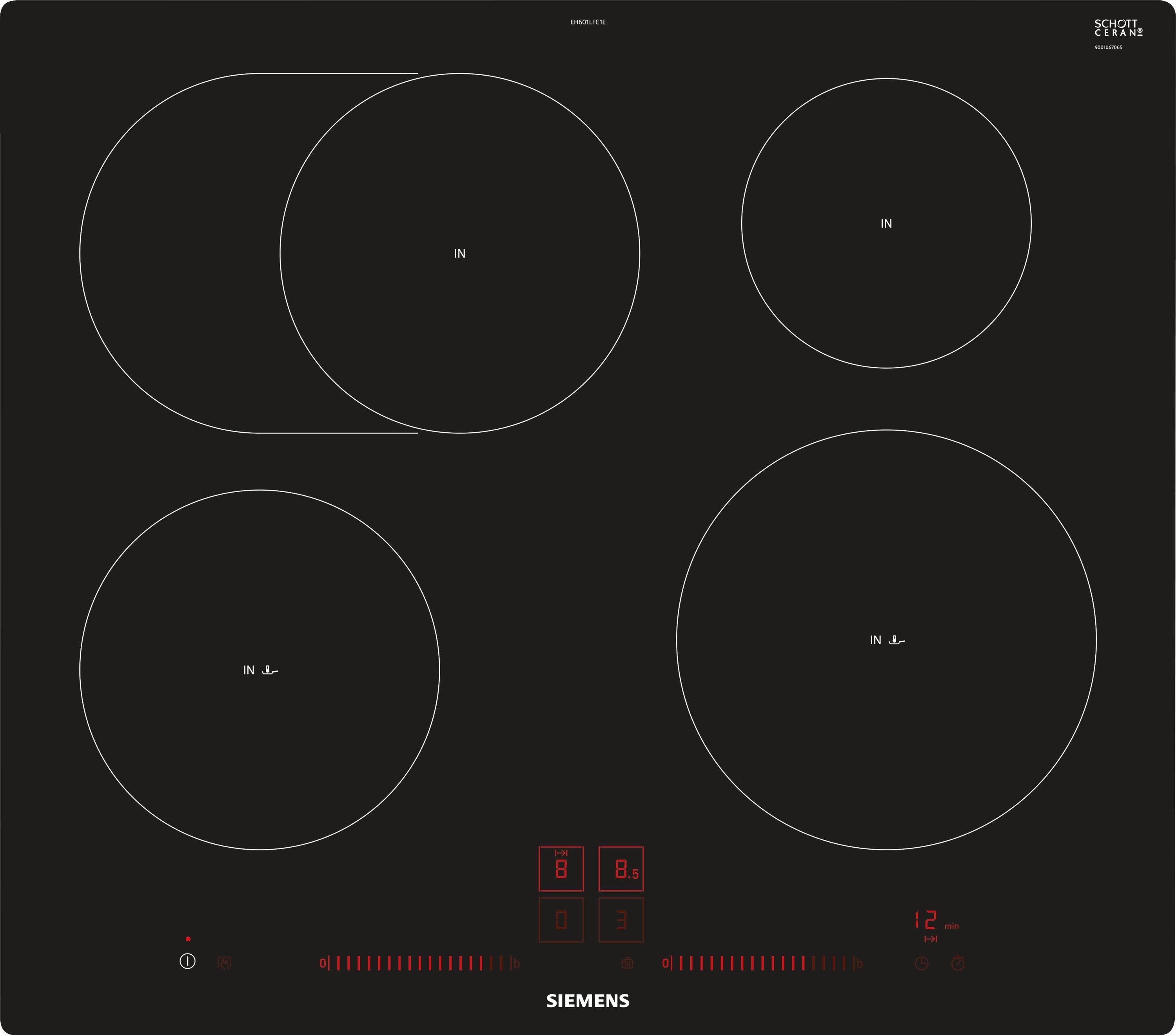 EAN 4242003716076 - Siemens EH601LFC1E hobs Negro Integrado Con placa de inducción 4 zona(s) imagen 1