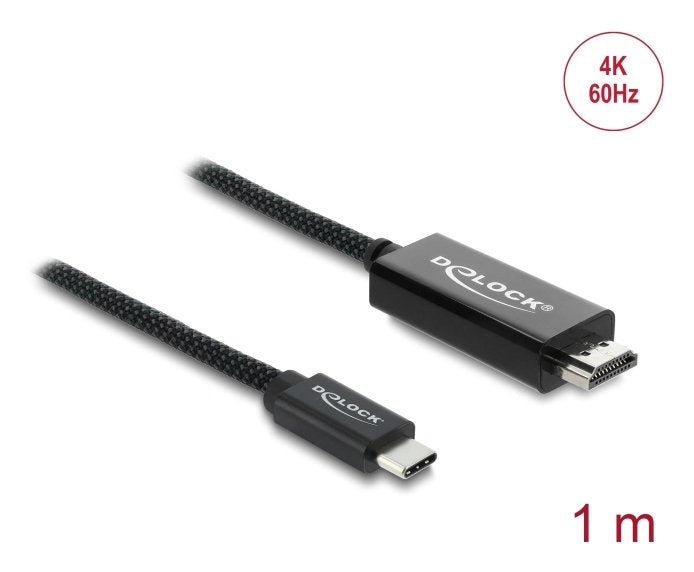 Delock Koaxiales Usb Tipo-C? A Cable Hdmi (Dp Alt Mode) 4k 60 Hz Con Geflechtma