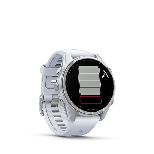 Garmin Fenix 8 Whitestone Smartwatch 43mm Amoled Plateado Con Correa De Silicona Blanca