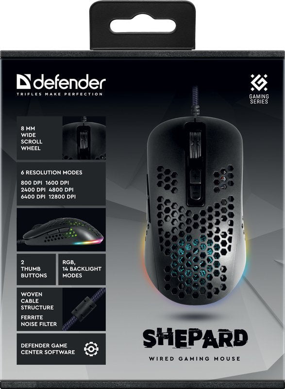 EAN 4714033526203 - Defender SHEPARD GM-620L ratón Juego mano derecha USB tipo A Óptico 12800 DPI imagen 8