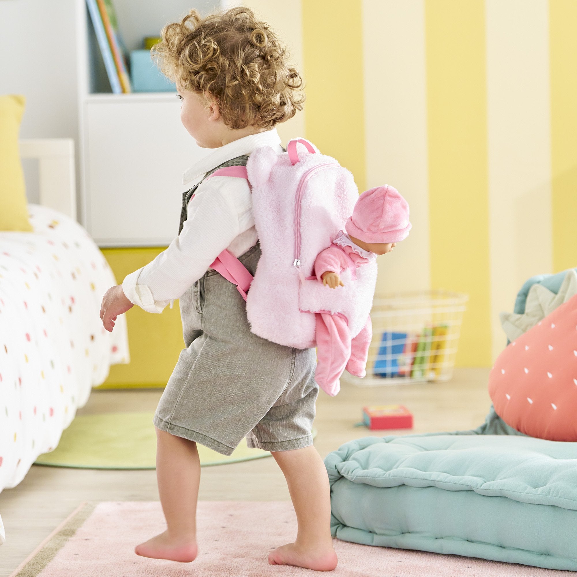 Simba-Dickie Mon Premier Poupon 30cm Plüschrucksack + Trage (Rosa/Rosa) 9000111170
