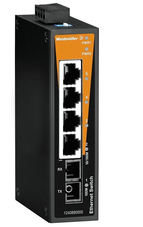Weidmüller 1240890000 Ie-Sw-Bl05-4tx-1sc Industrial Ethernet Switch - Switch - Alambre De Cobre