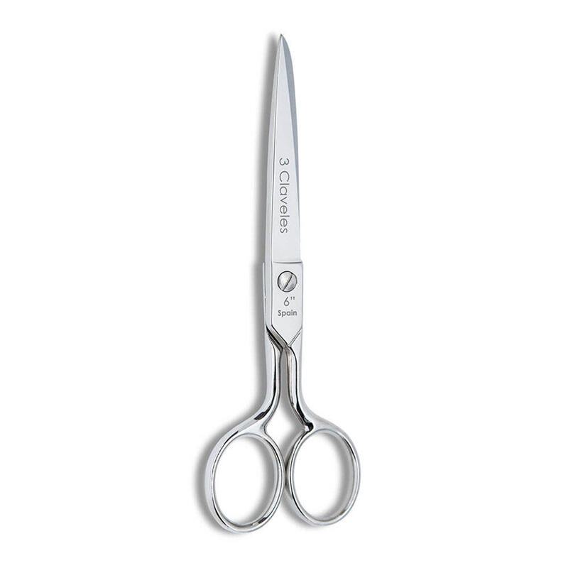 3 Claveles 00005 - Tijeras De Costura Profesionales Tipo Castellanas, Varios Usos, 15 Cm - 6"