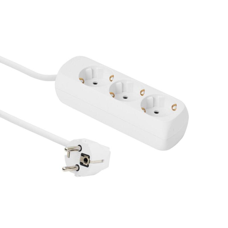 3-Way Schuko Socket 1.5m White