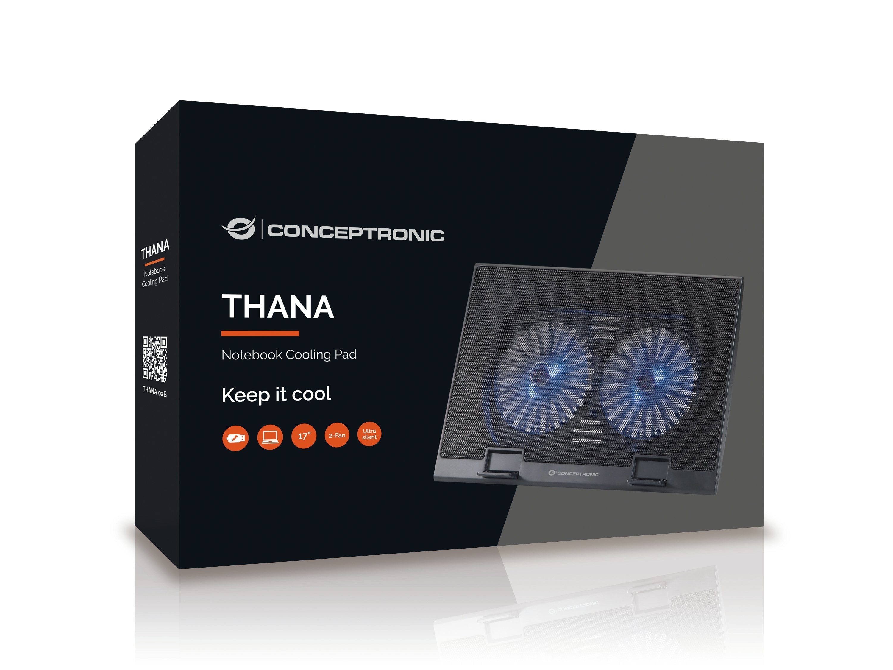 EAN 4015867205860 - Conceptronic THANA02B almohadilla fría 43,2 cm (17") Negro imagen 3