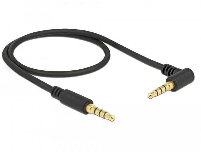 Delock 85607 Cable De Audio 3.5mm 4pin-St > St 0,50m Acodado Negro