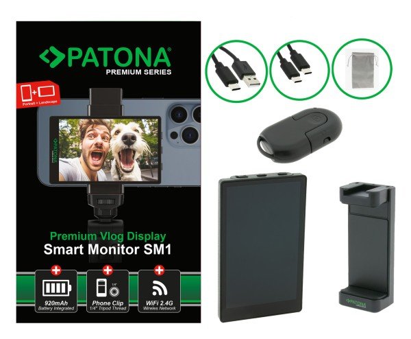 Patona 4199 Monitor Para Cámara 10,1 Cm (3.97") Negro 480 X 800 Pixeles Pantalla Táctil