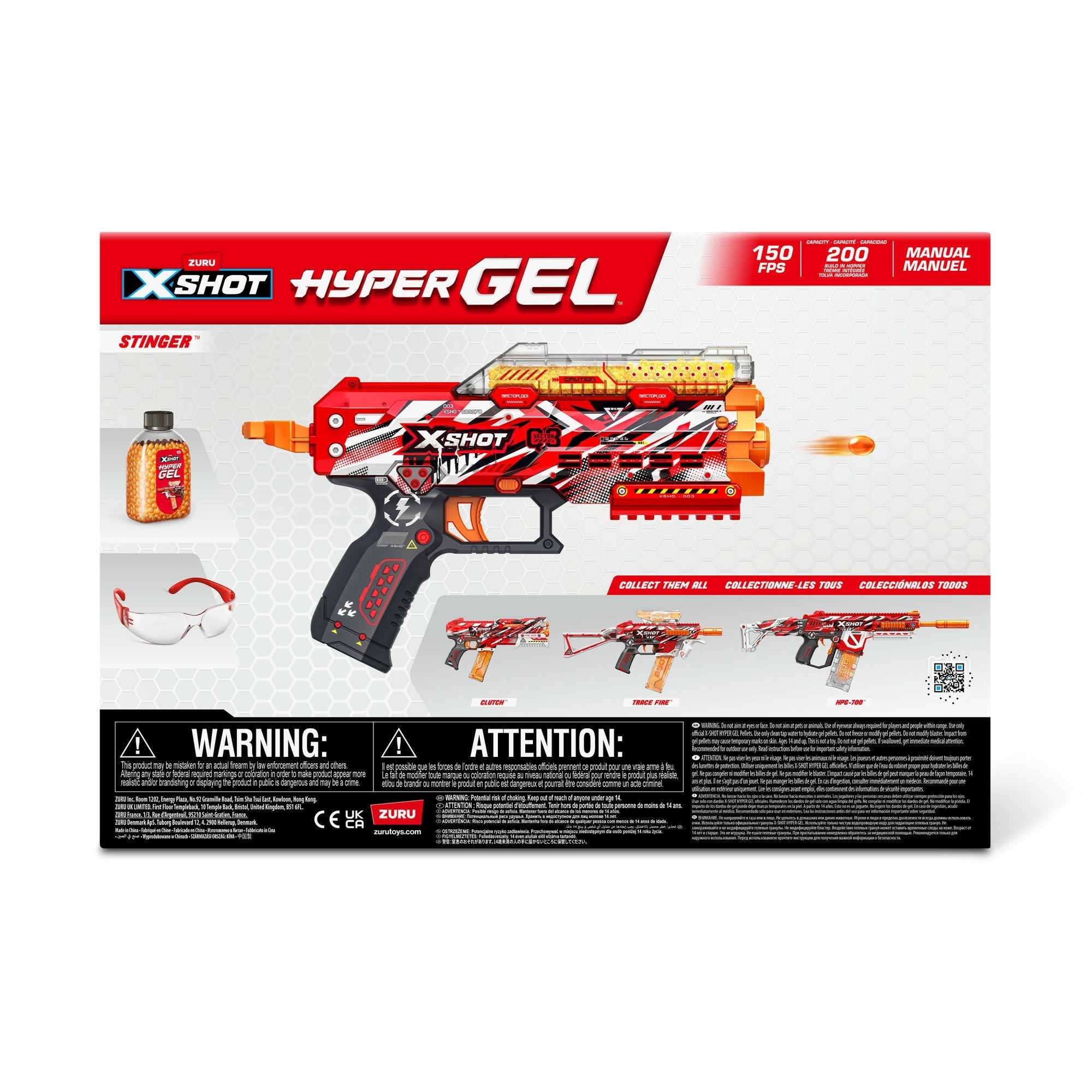 Zuru Xshot-Hyper Gel Stinger Blaster, Gel Blaster Que Incluye 1000 Bolas De Gel 36728
