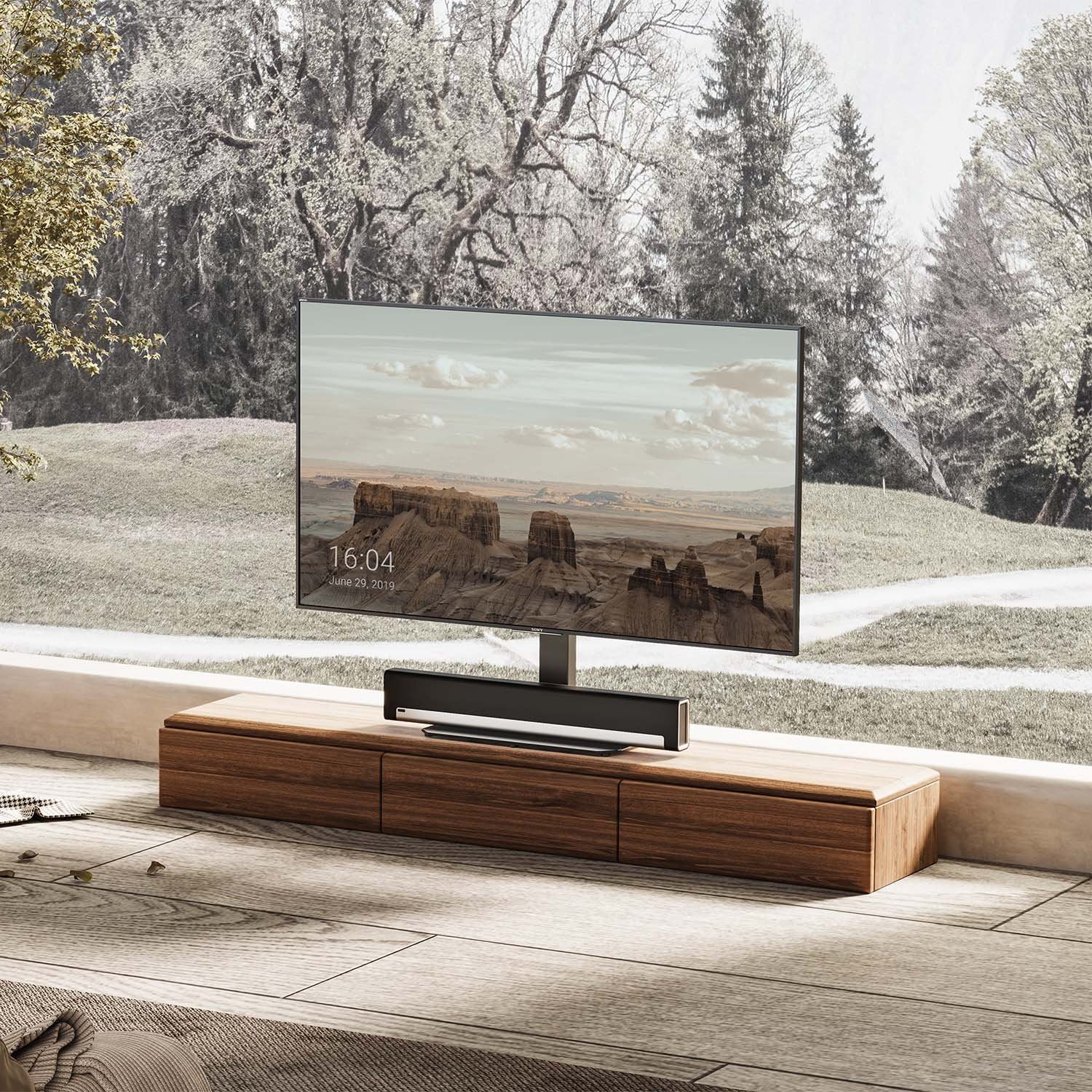 Aisens Soporte De Mesa Eco Giratorio E Inclinable Para Monitor/Tv 60kg De 43-86, Negro