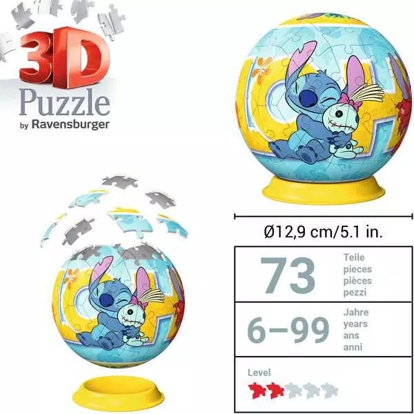 EAN 4005556115969 - Ravensburger 3D Puzzle Ball: Disney Stitch Puzle 3D 73 pieza(s) Dibujos imagen 5