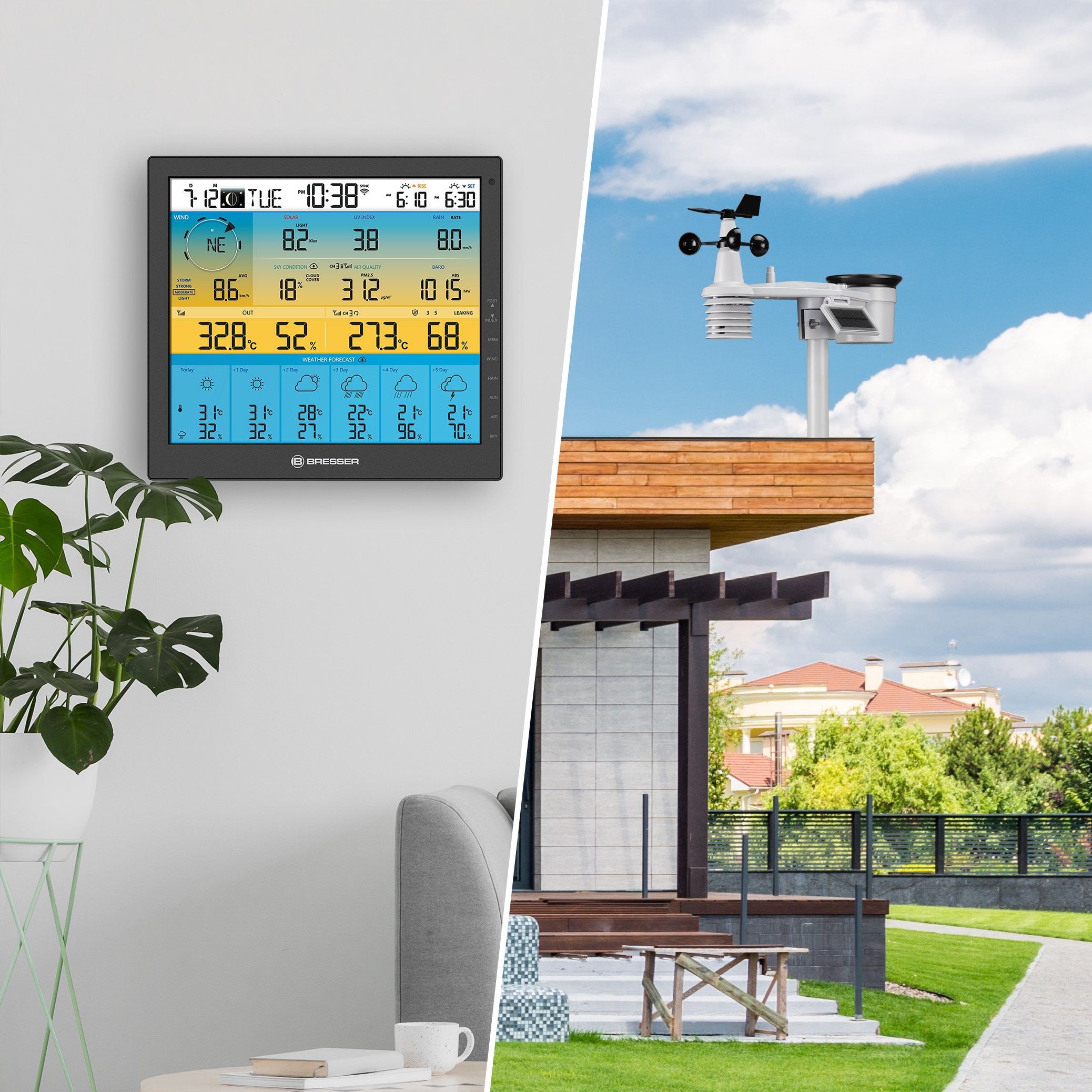 EAN 4007922071855 - Bresser Optics 7003220 estación meteorológica digital Negro LCD Batería/Solar Wifi imagen 6