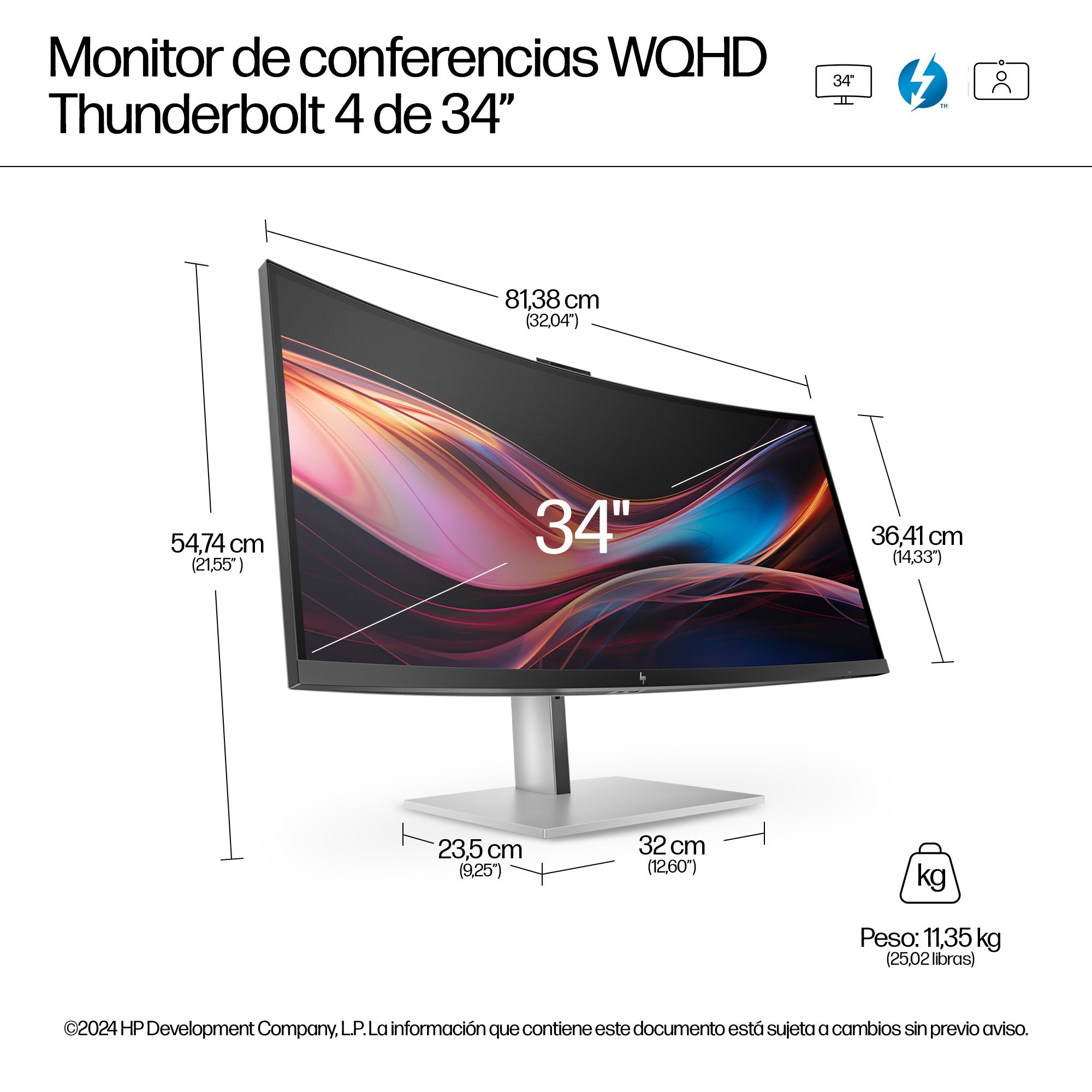 EAN 5715063476635 - HP Series 7 Pro 734pm pantalla para PC 86,4 cm (34") 3440 x 1440 Pixeles Wide Quad HD LCD Gris imagen 4