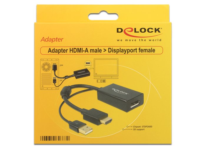Delock Adaptador Hdmi-A Macho > Displayport 1.2 Hembra