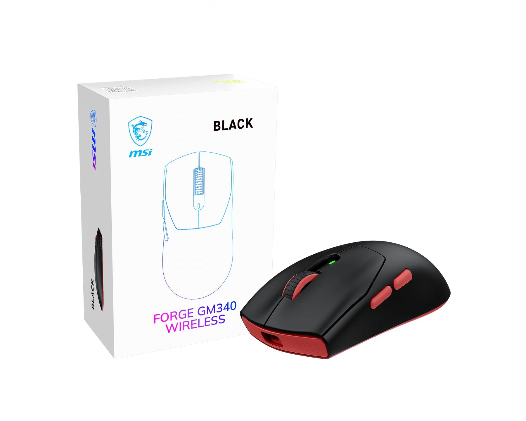 EAN 4711377425469 - MSI Forge Gm340 Wireless Black ratón Juego Ambidextro RF Wireless + Bluetooth Óptico 12000 DPI imagen 1