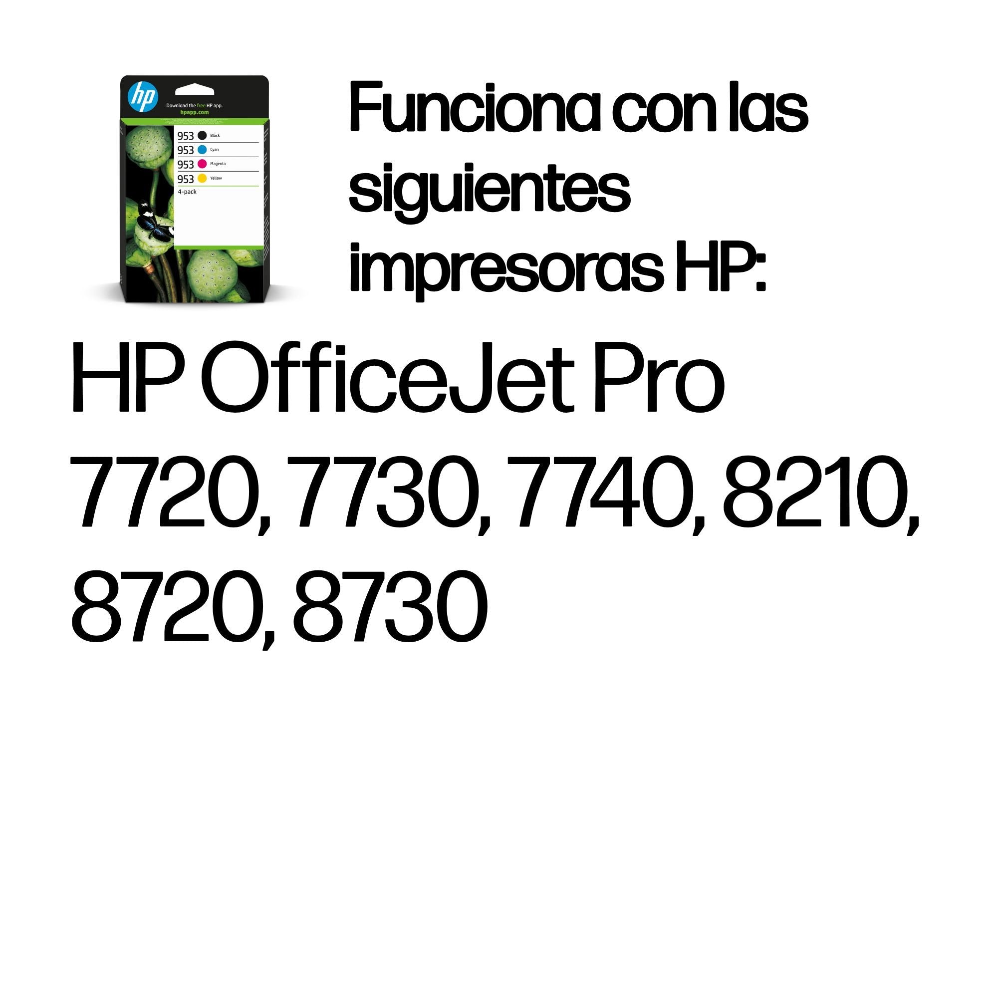 EAN 0195122352196 - HP 953 4-Pack CMYK(4) Original Ink Cartridge Combo cartucho de tinta 4 pieza(s) Rendimiento estándar Negr imagen 2