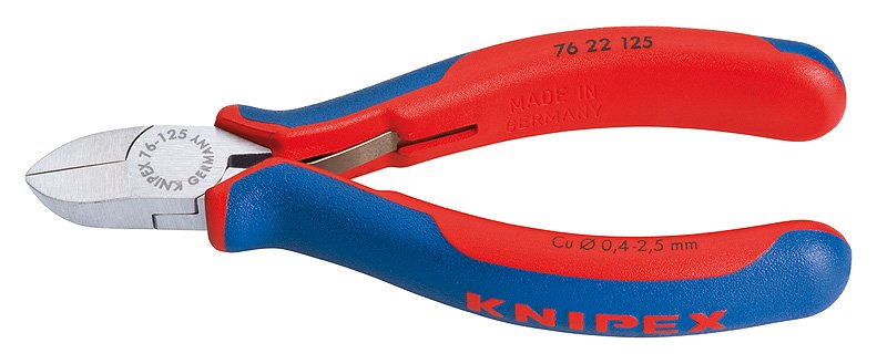 Knipex Alicates De Corte 76 22 125, Alicates De Corte Rojo/Azul, Longitud 125 Mm