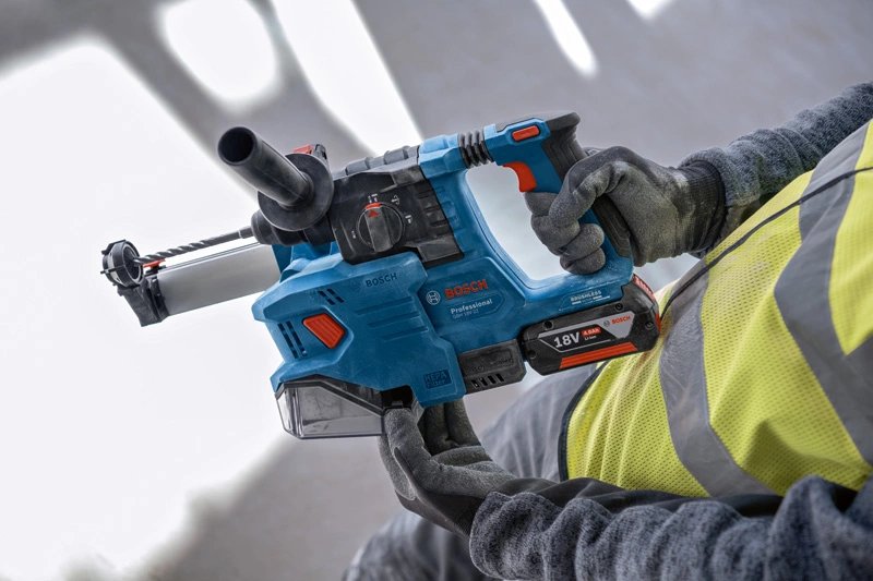 Taladro Percutor Inalámbrico Bosch Professional Gbh 18v-22 Professional, 18 Voltios Azul/Negro, 2 Baterías De Iones De Litio De 4,0 Ah, En L-Boxx