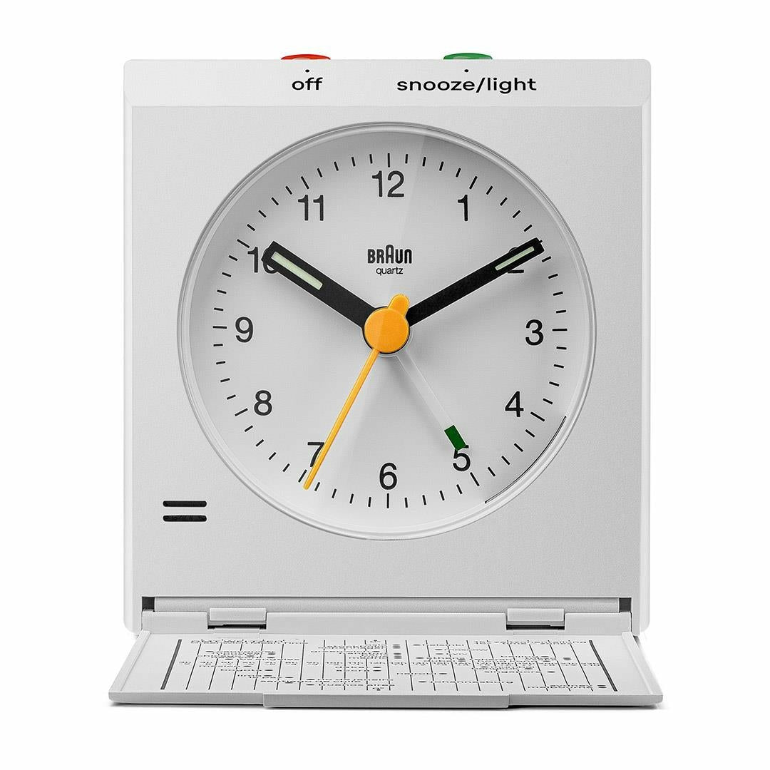 Reloj Despertador Plegable Braun Bc 05 W Cuarzo Blanco