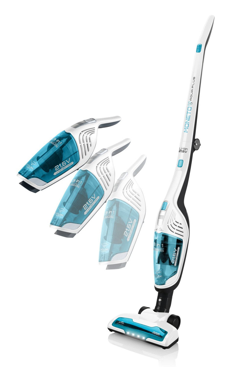 EAN 8590393343522 - Eta Moneto II AQUA PLUS Aspiradora escoba 3 en 1 Batería Seca y húmeda Ciclónico, HEPA Sin bolsa 0,55 L A imagen 3