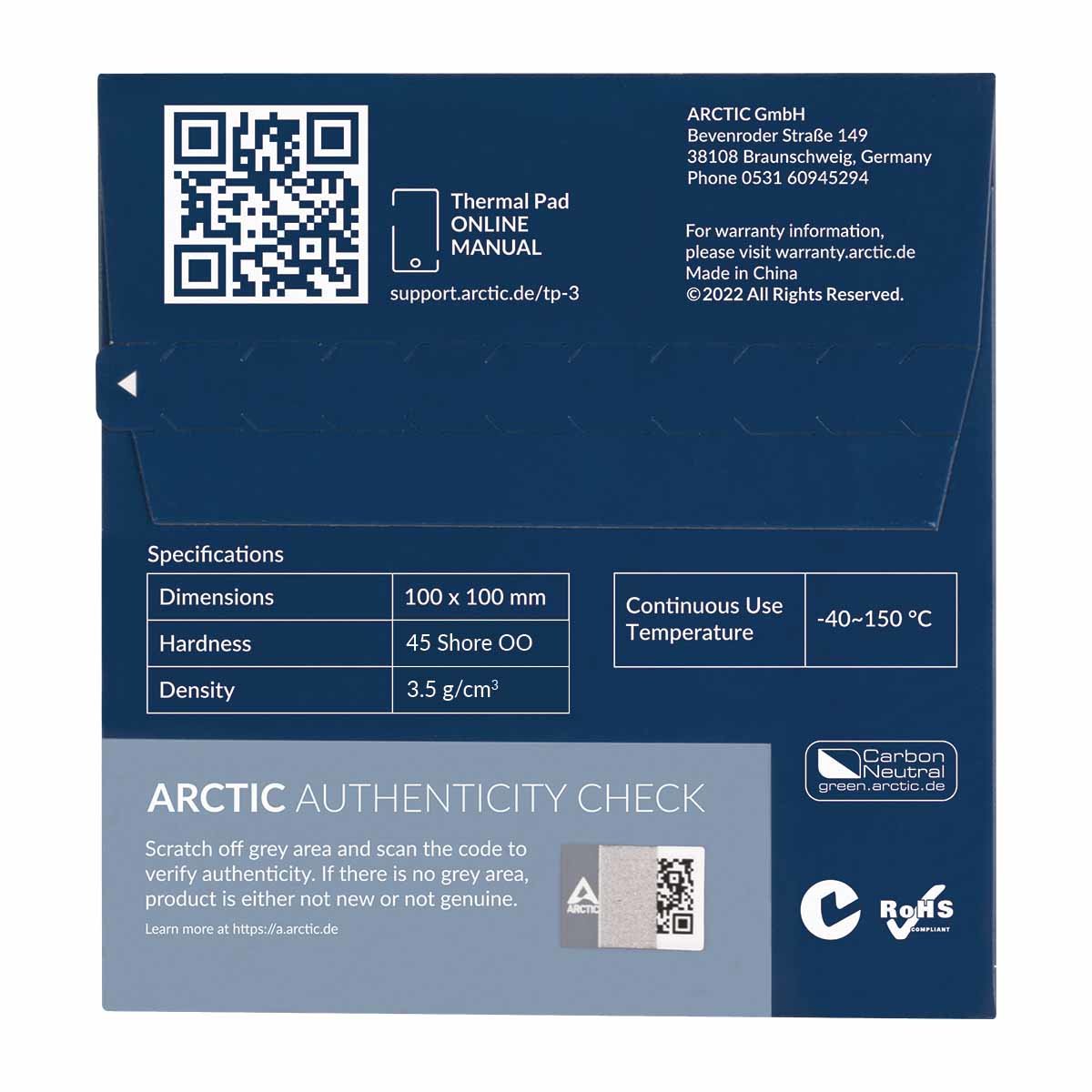 Arctic Thermal Pad Tp-3 100x100mm, T:0.5mm