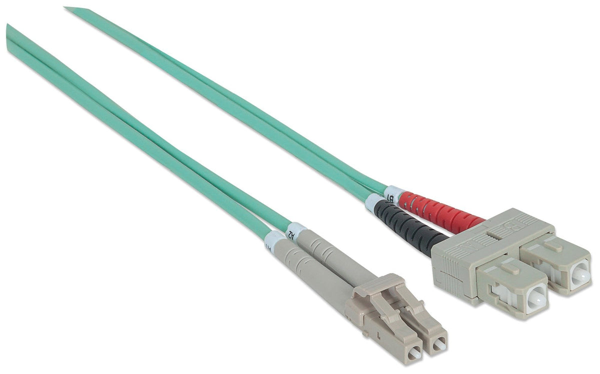 Intellinet 751094 Cable De Fibra Optica 5 M Lc Sc Om3 Color Aguamarina