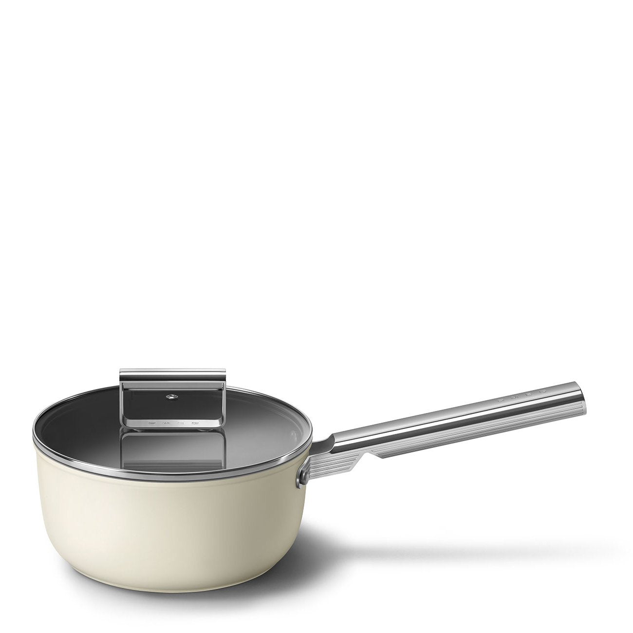 Smeg Spf2012crm Kochtopf, 20 Cm, Keramik, Edelstahlgriff, Mattcreme