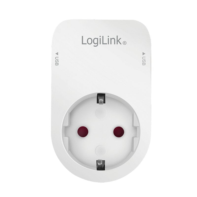 Adaptador De Enchufe Logilink Con Emante, 1x Cee 7 3 Y 2x Usb-A