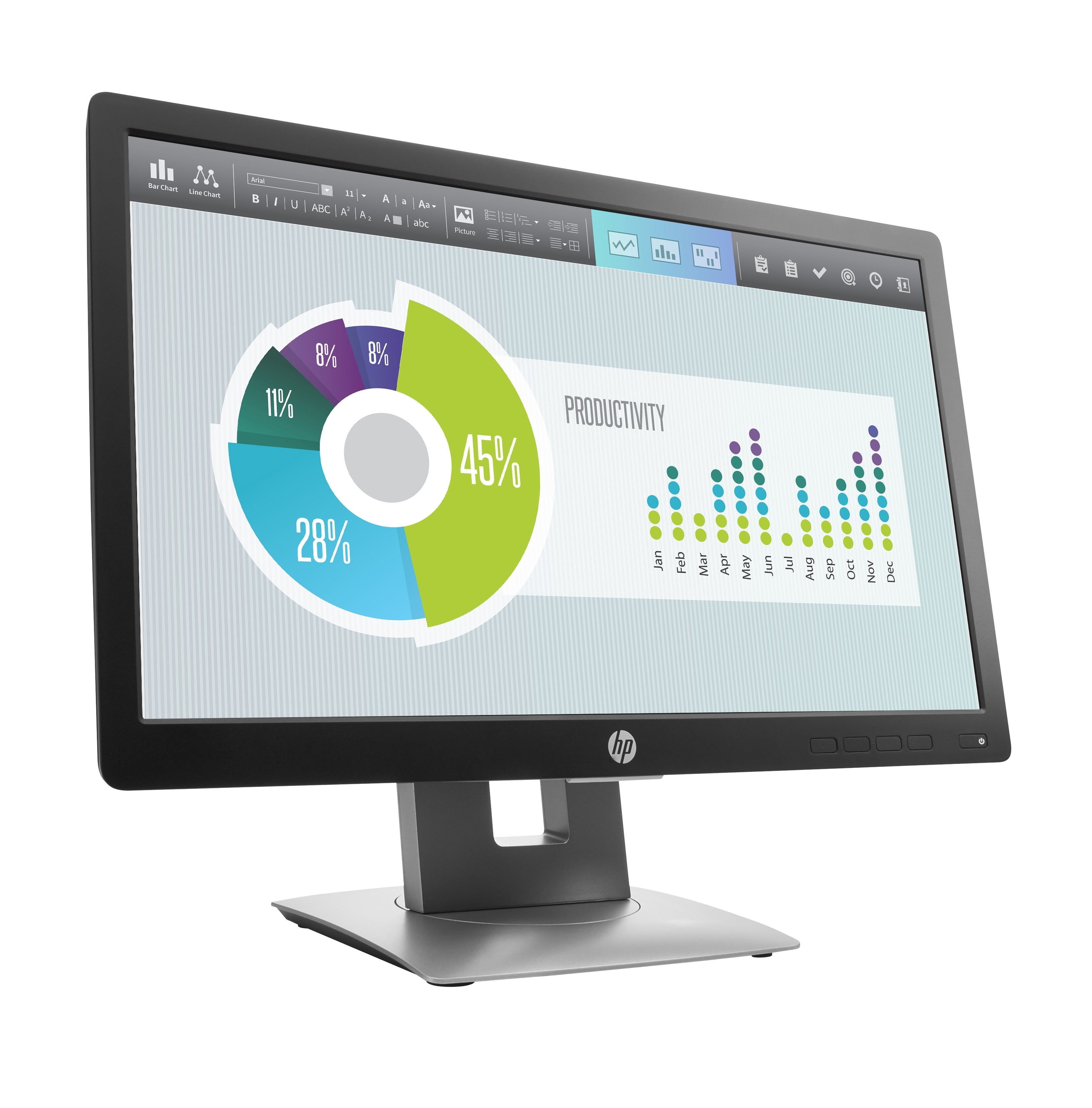 Monitor Nuevo  Hp Elitedisplay E202  50,8 Cm (20") 1600 X 900 Pixeles Hd+ Led, Vga,Dp,Hdmi , Usb Negro, Plata