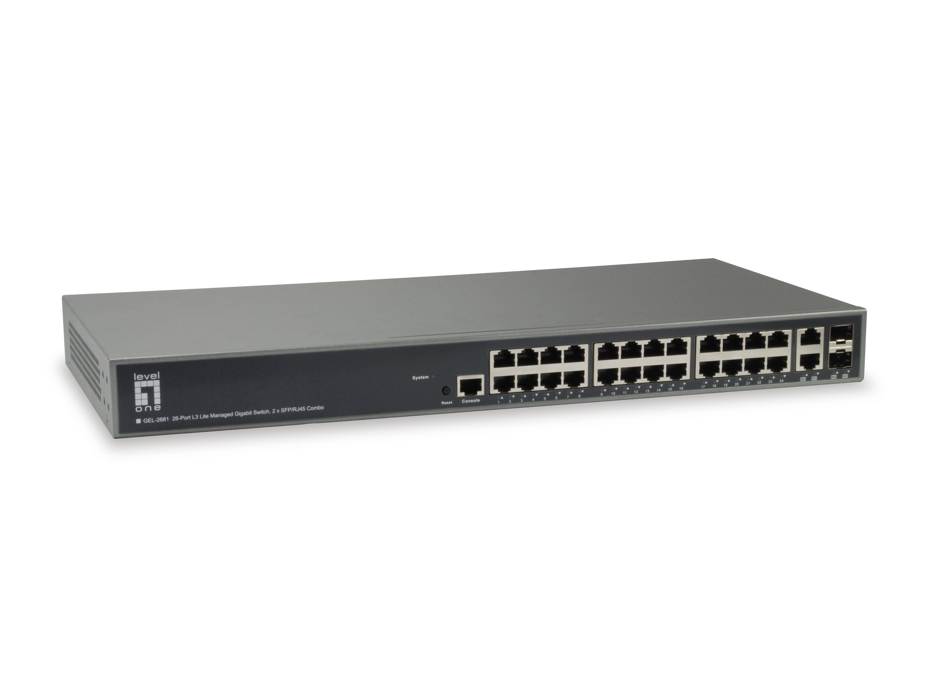 Levelone Switch 26x Ge Gel-2681 2xgsfp 19"