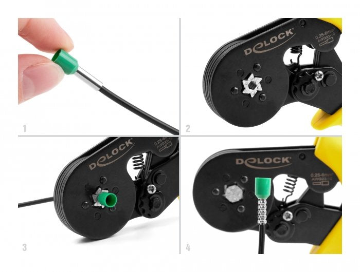 Delock Herramienta Para Prensar Terminales De Cable Autoajustable - Hexagonal