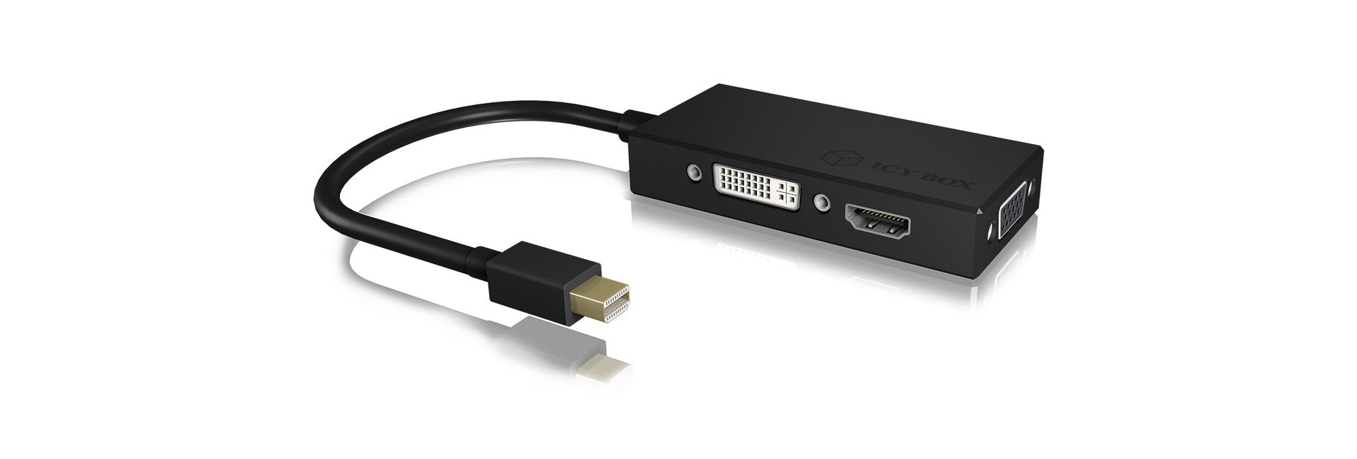EAN 4250078165651 - ICY BOX IB-AC1032 Mini DisplayPort DVI-D + VGA (D-Sub) + HDMI Negro imagen 5