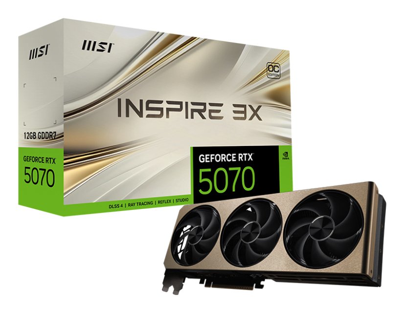 EAN 4711377308151 - MSI GeForce RTX 5070 12G INSPIRE 3X OC NVIDIA 12 GB GDDR7 imagen 1